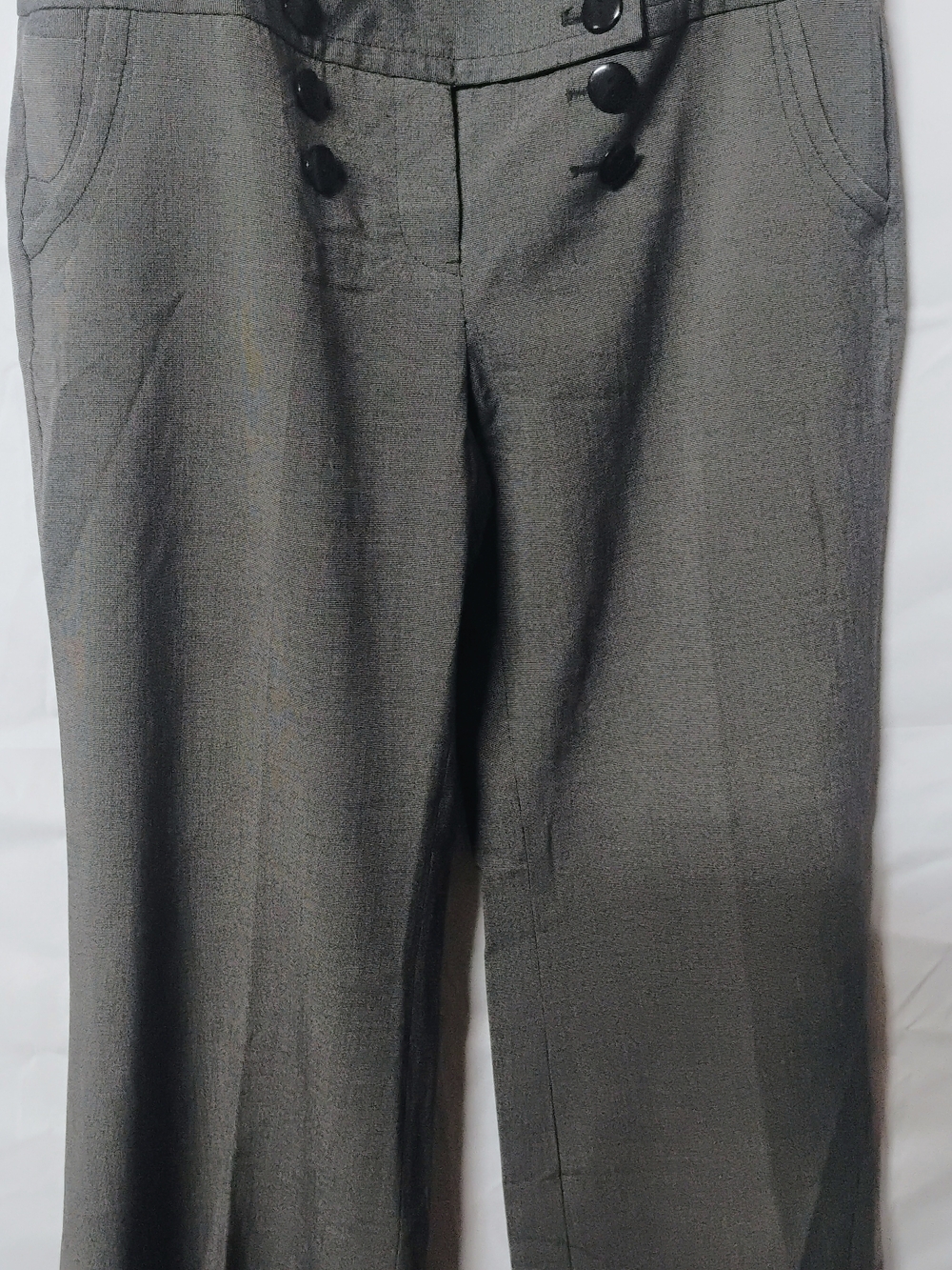 Dalia Collection Womens Charcoal Dress Pants - Double-Button Waist